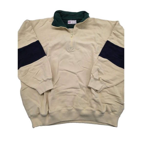 Vintage Slazenger Golf Cotton Heavy Tweed Hong Kong 1/4 Zip Pullover - XXL